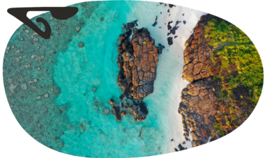 Cook Islands / Aerial view - Black Rock Cook Islands / Aerial view - Black Rock