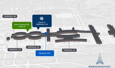 Mappa 3D dell’aeroporto di Parigi CDG